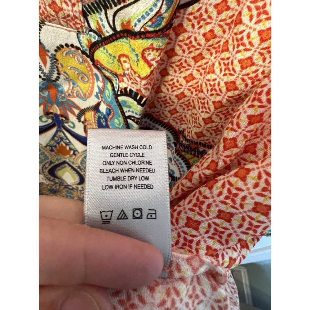 John Mark Mixed Print Peasant Top Multi Large Boh… - image 7